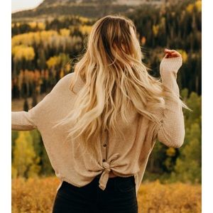 Urban Outfitters tie front oversized thermal